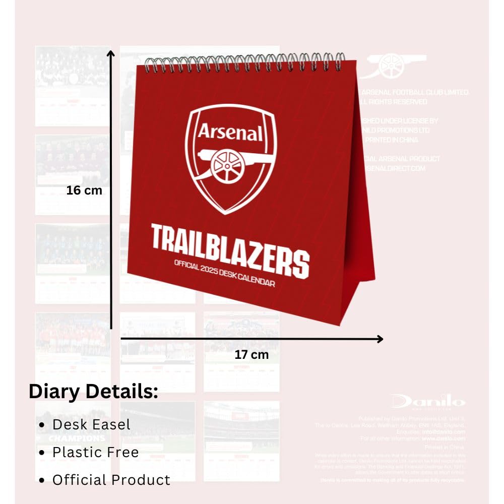 Official Arsenal FC Desktop Calendar 2025