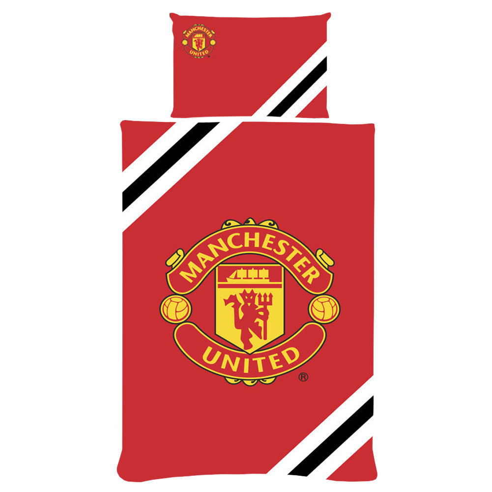 Official Manchester United FC Core Stripe Single Duvet Set