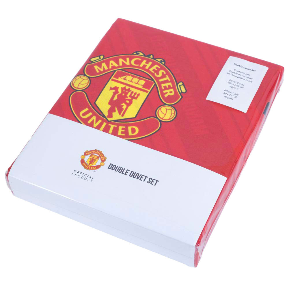 Official Manchester United FC Core Stripe Double Duvet Set