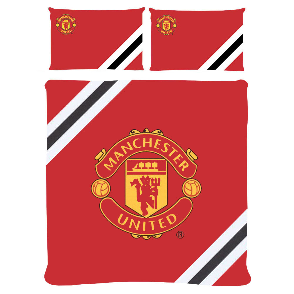 Official Manchester United FC Core Stripe Double Duvet Set