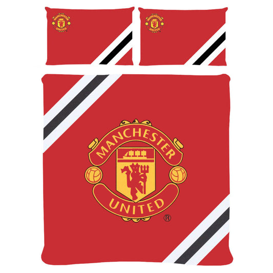 Official Manchester United FC Core Stripe Double Duvet Set