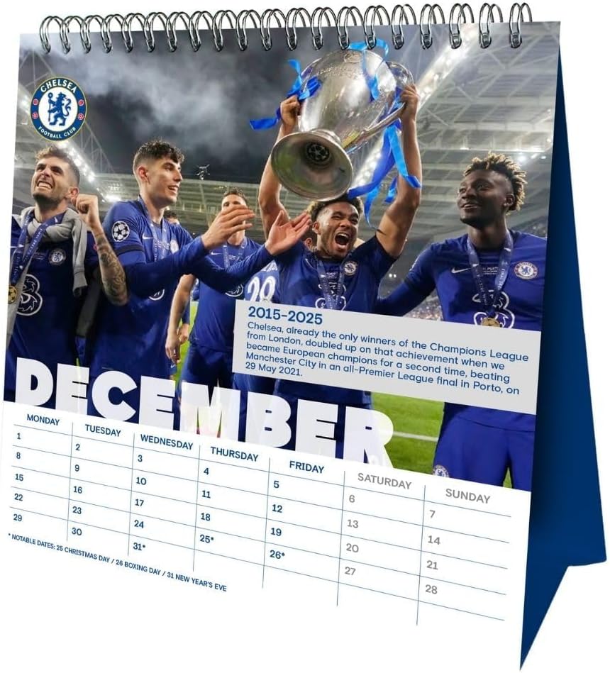 Official Chelsea FC Desktop Calendar 2025