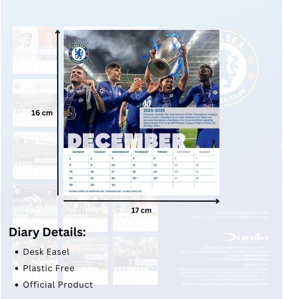 Official Chelsea FC Desktop Calendar 2025