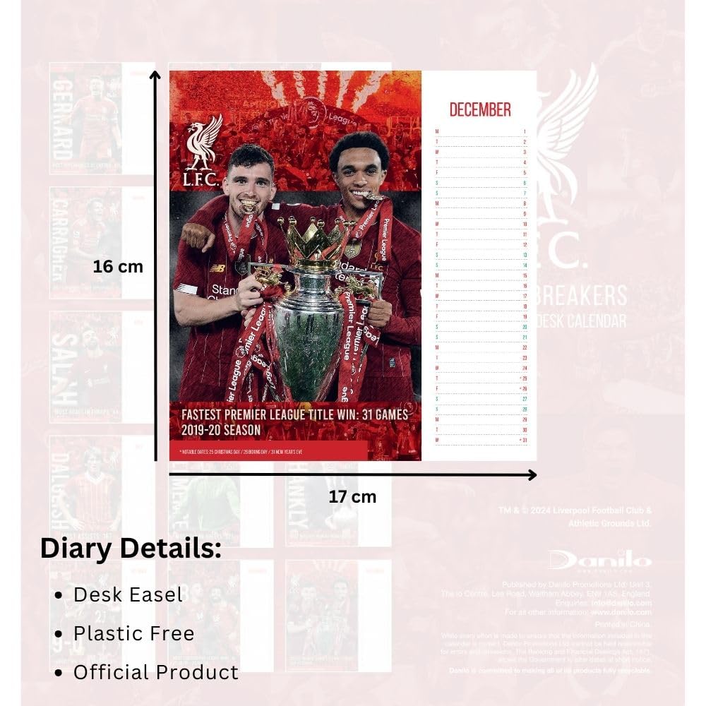 Official Liverpool FC Desktop Calendar 2025