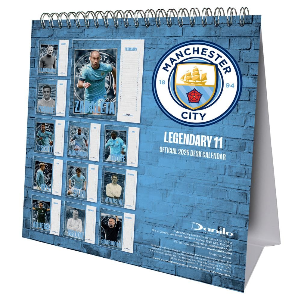 Official Manchester City FC Desktop Calendar 2025