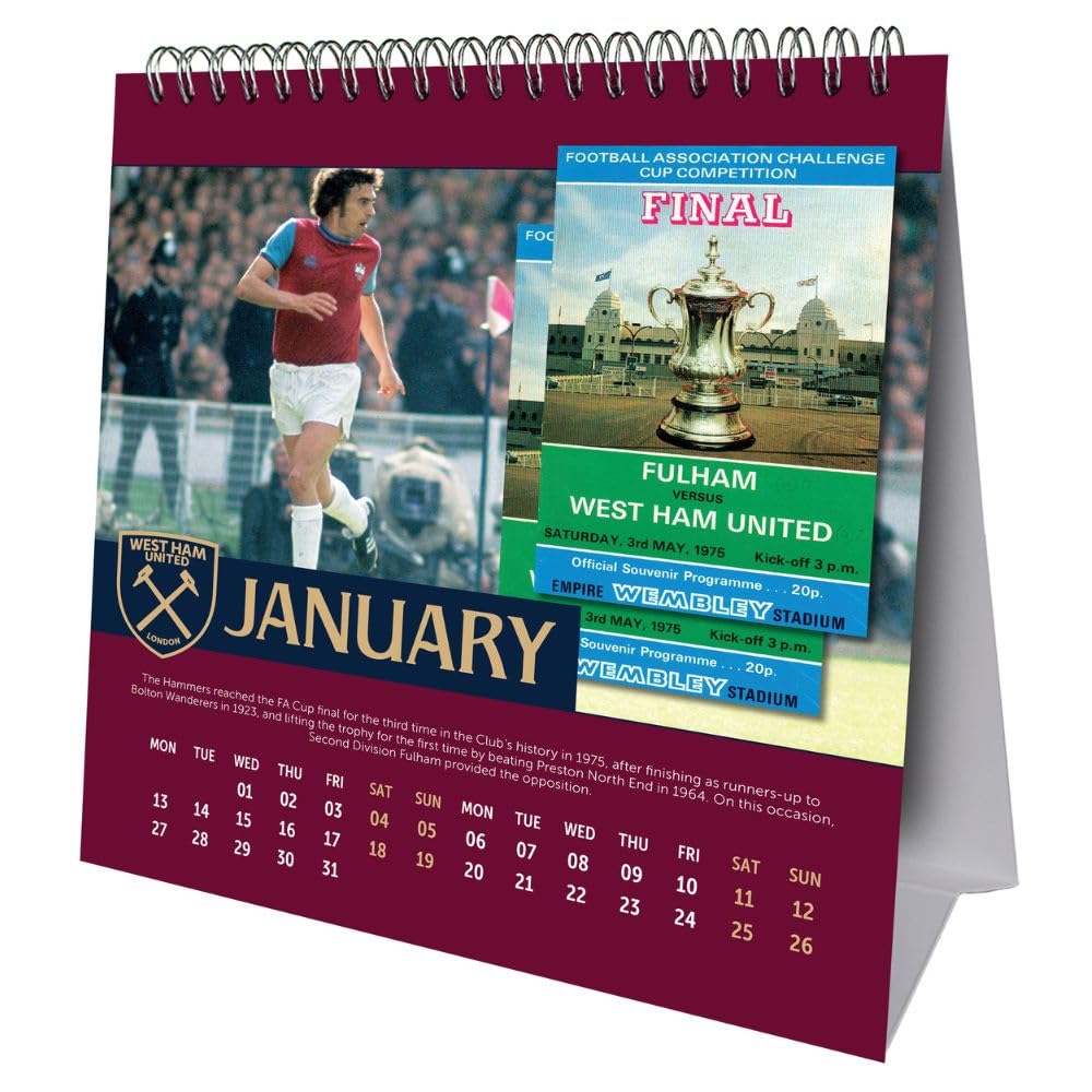 Official West Ham United FC Desktop Calendar 2025