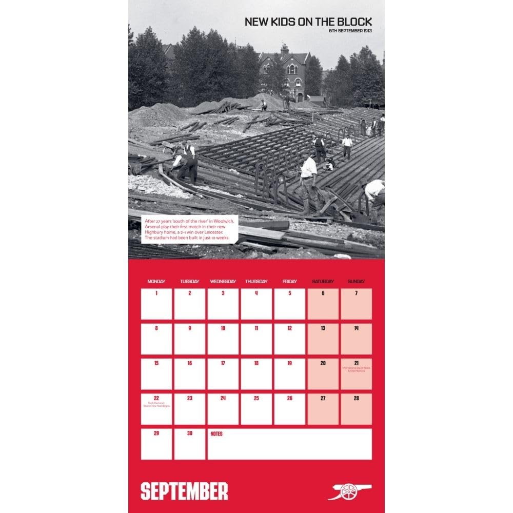 Official Arsenal FC Legends Square Calendar 2025