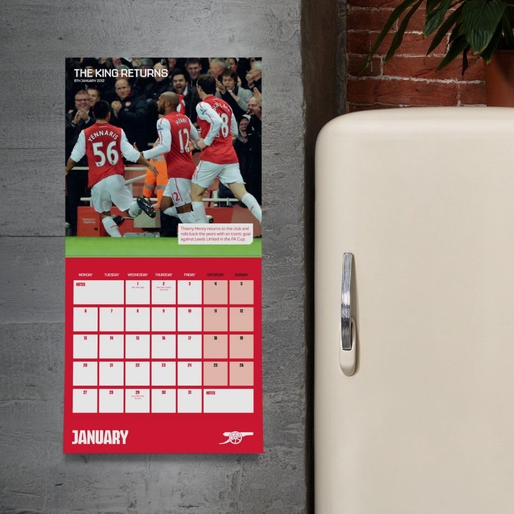 Official Arsenal FC Legends Square Calendar 2025