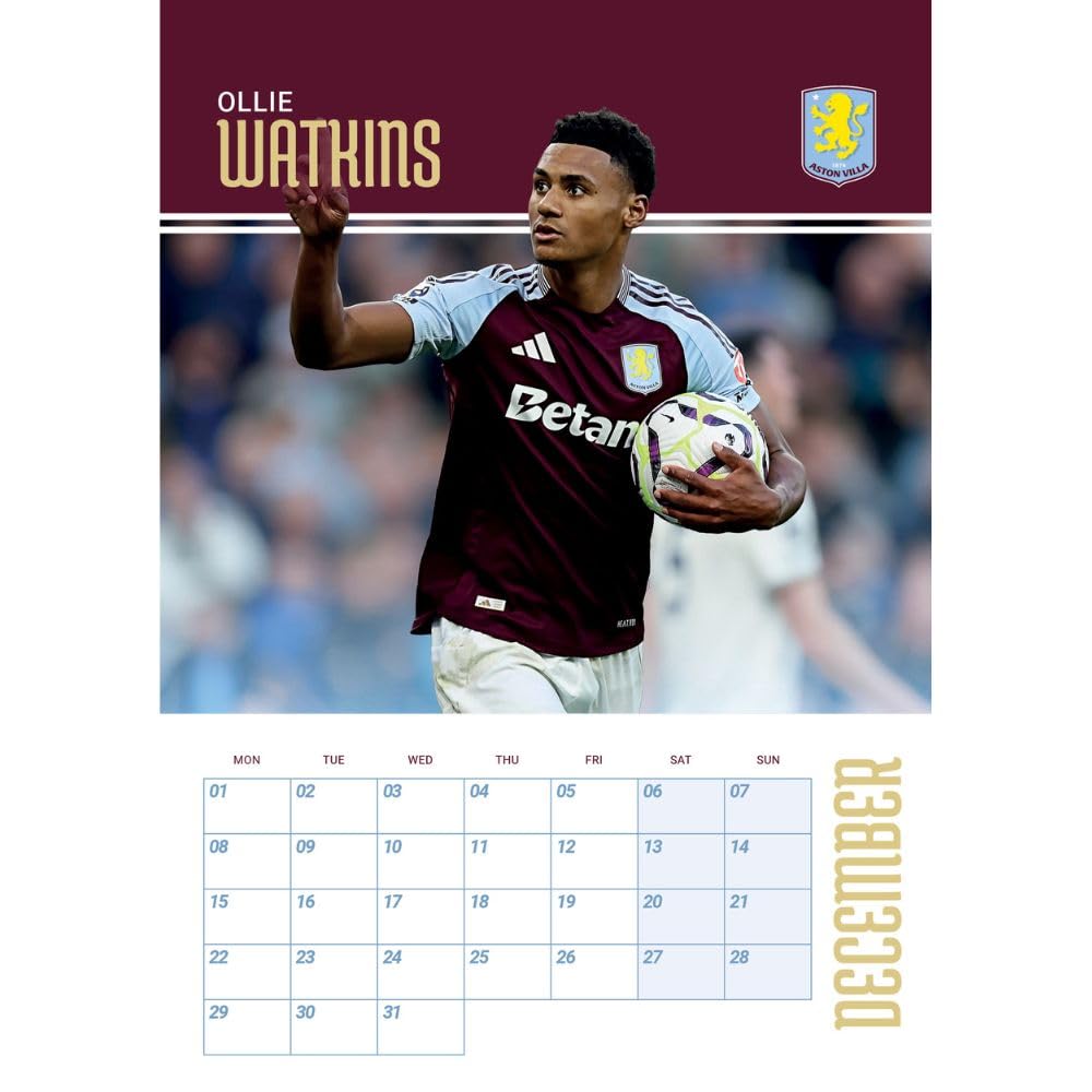 Official Aston Villa FC A3 Calendar 2025