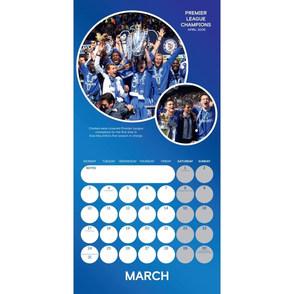 Official Chelsea FC Legends Square Calendar 2025