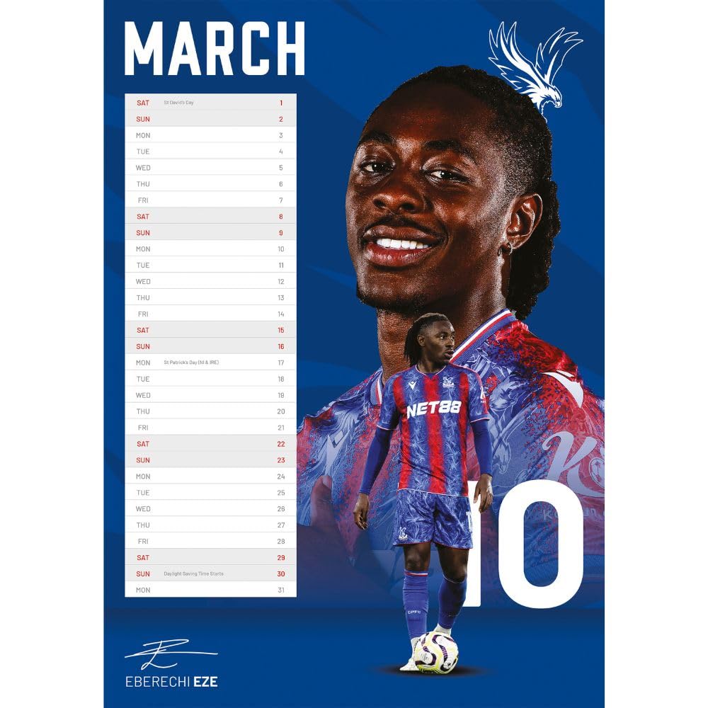 Official Crystal Palace FC A3 Calendar 2025