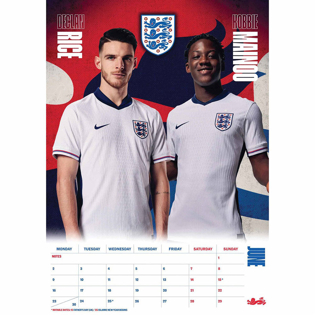 Official England FA A3 Calendar 2025