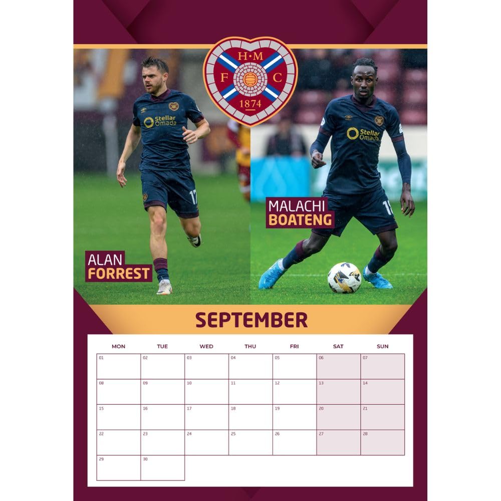 Official Hearts FC A3 Calendar 2025