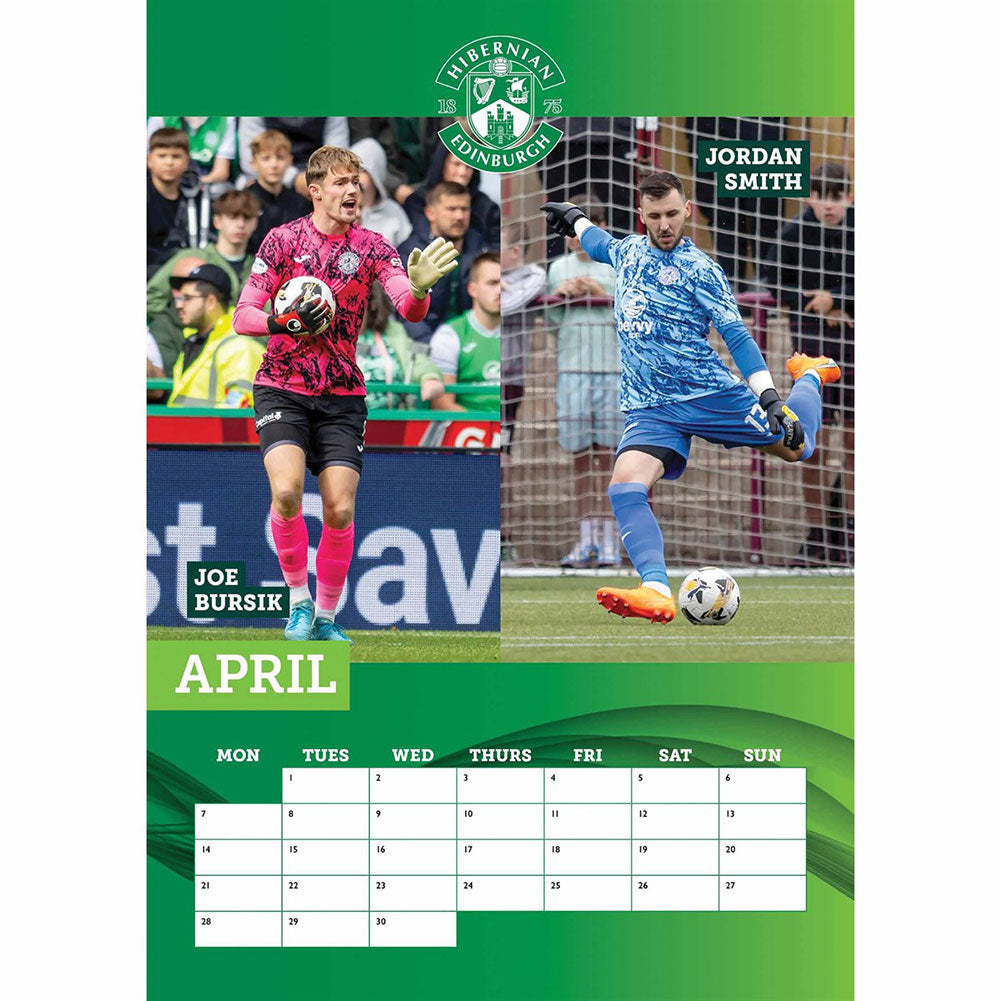 Official Hibernian FC A3 Calendar 2025