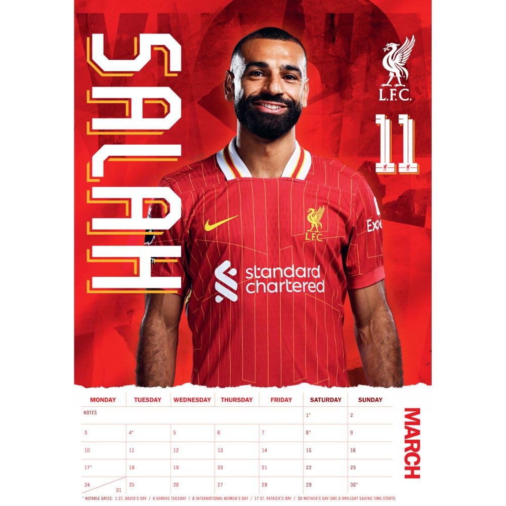 Official Liverpool FC A3 Calendar 2025