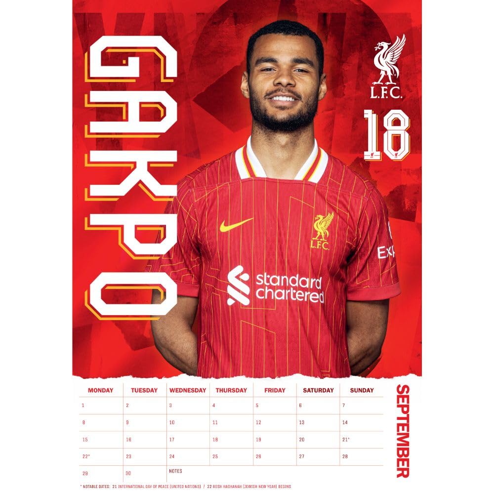 Official Liverpool FC A3 Calendar 2025