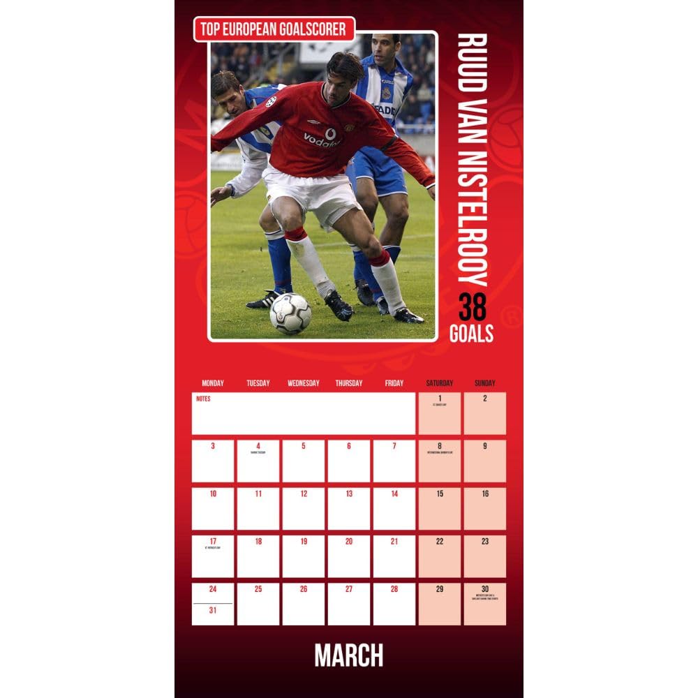 Official Manchester United FC Legends Square Calendar 2025