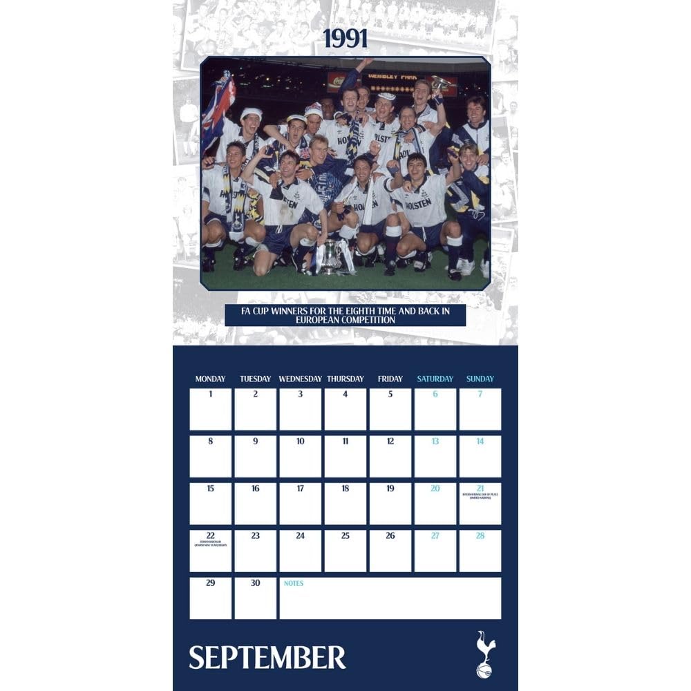 Official Tottenham Hotspur FC Legends Square Calendar 2025