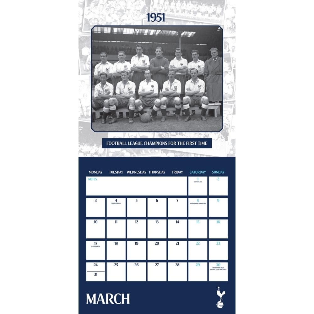 Official Tottenham Hotspur FC Legends Square Calendar 2025