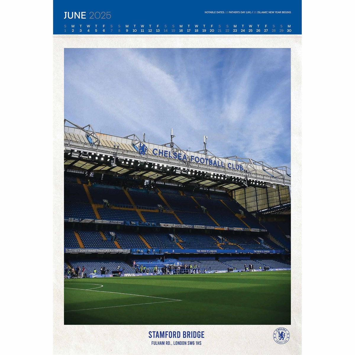 Official Chelsea FC Deluxe Calendar 2025