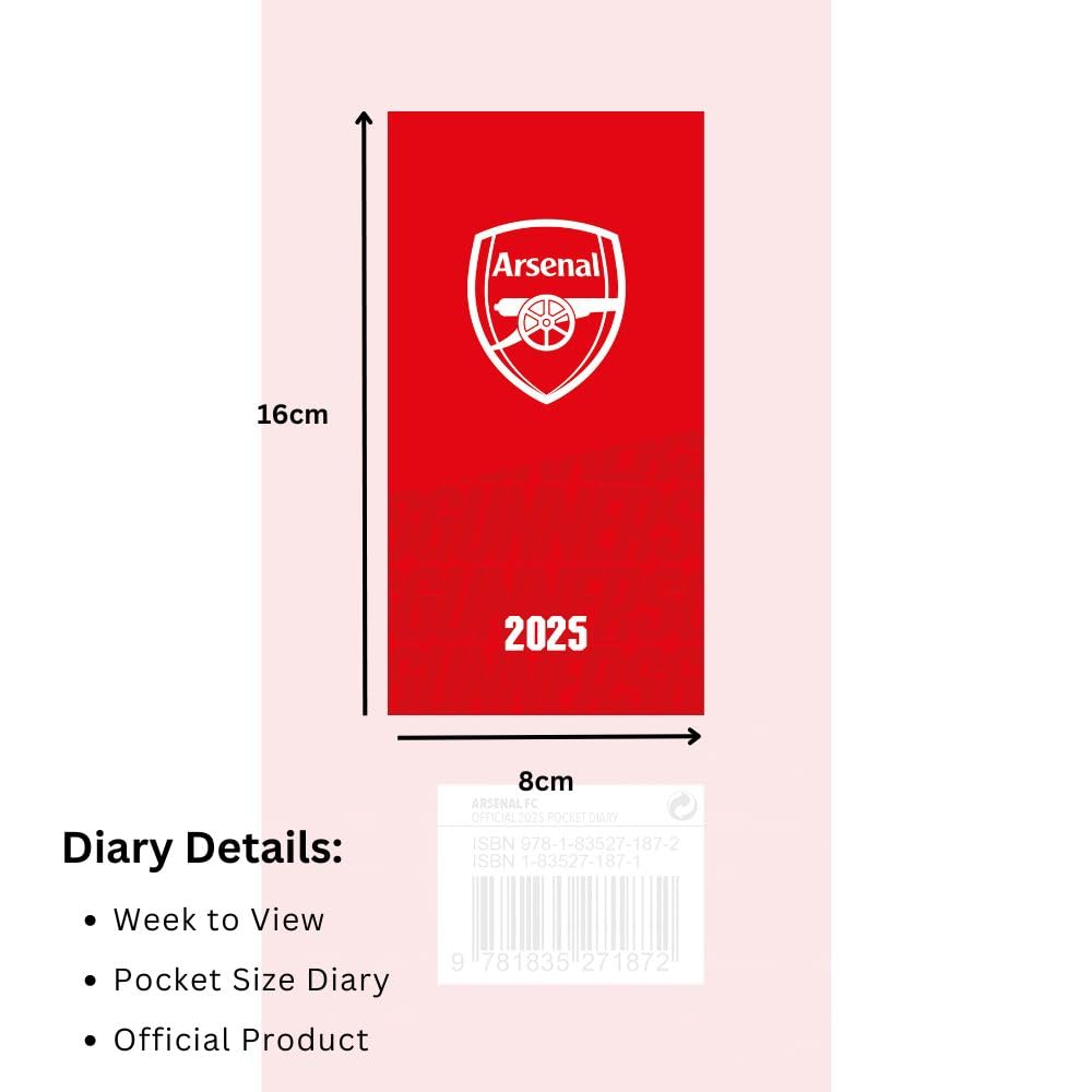 Official Arsenal FC Slim Diary 2025