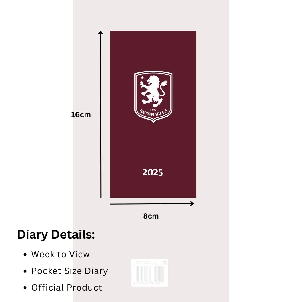 Official Aston Villa FC Slim Diary 2025