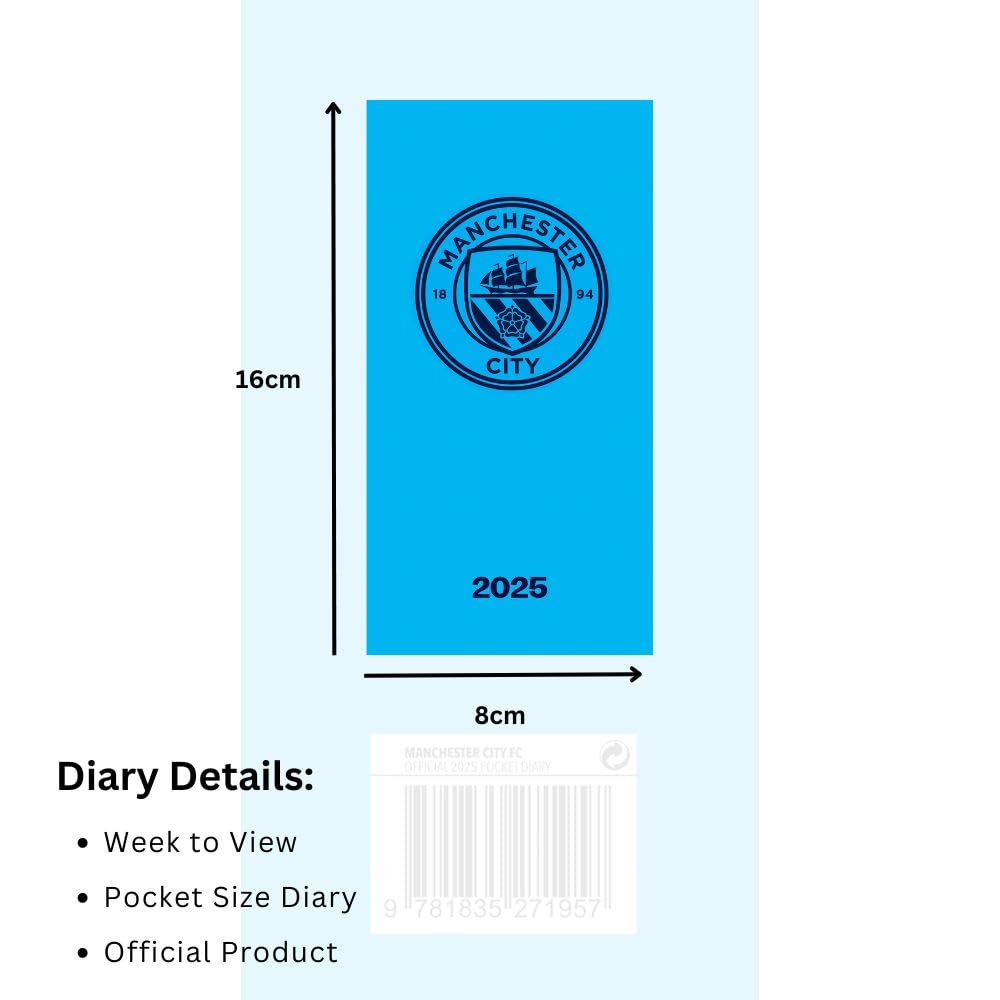 Official Manchester City FC Slim Diary 2025