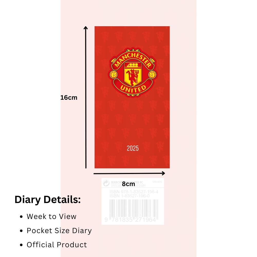 Official Manchester United FC Slim Diary 2025