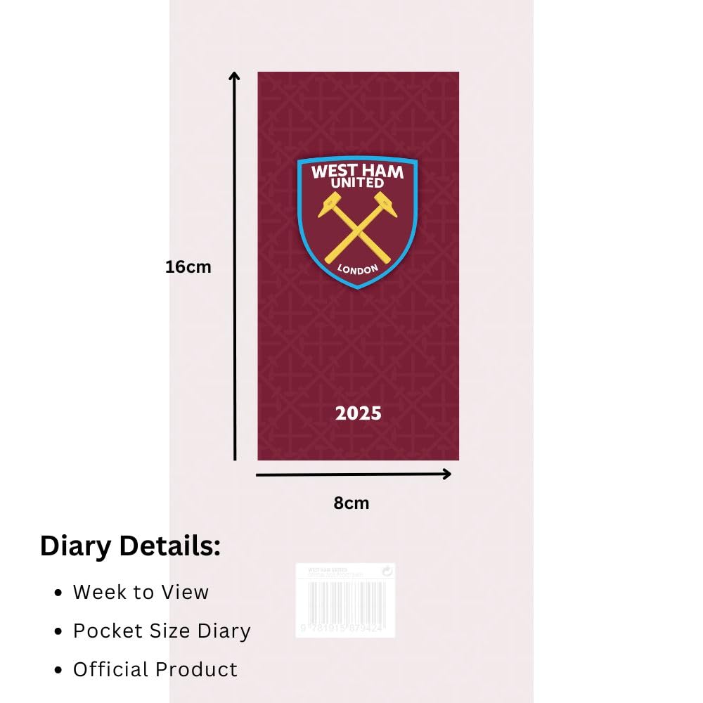 Official West Ham United FC Slim Diary 2025