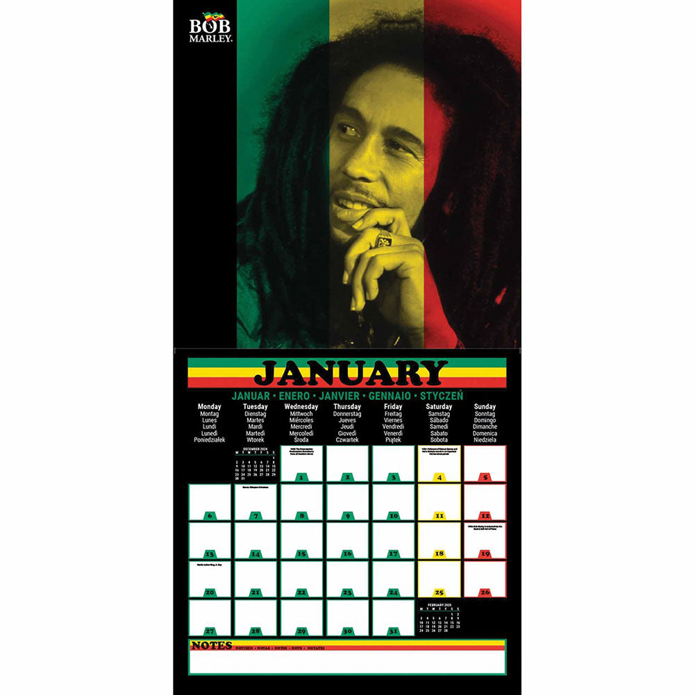 Official Bob Marley Square Calendar 2025