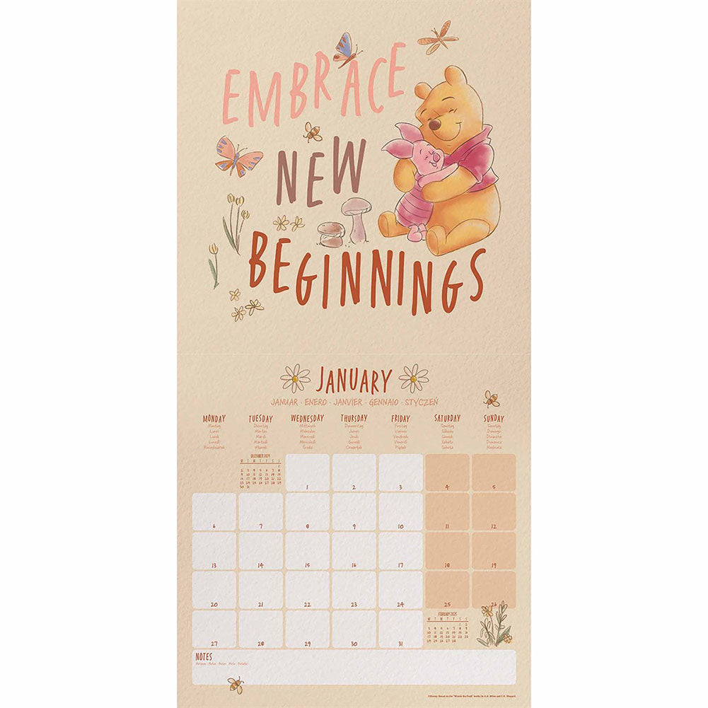 Official Winnie The Pooh Square Calendar 2025