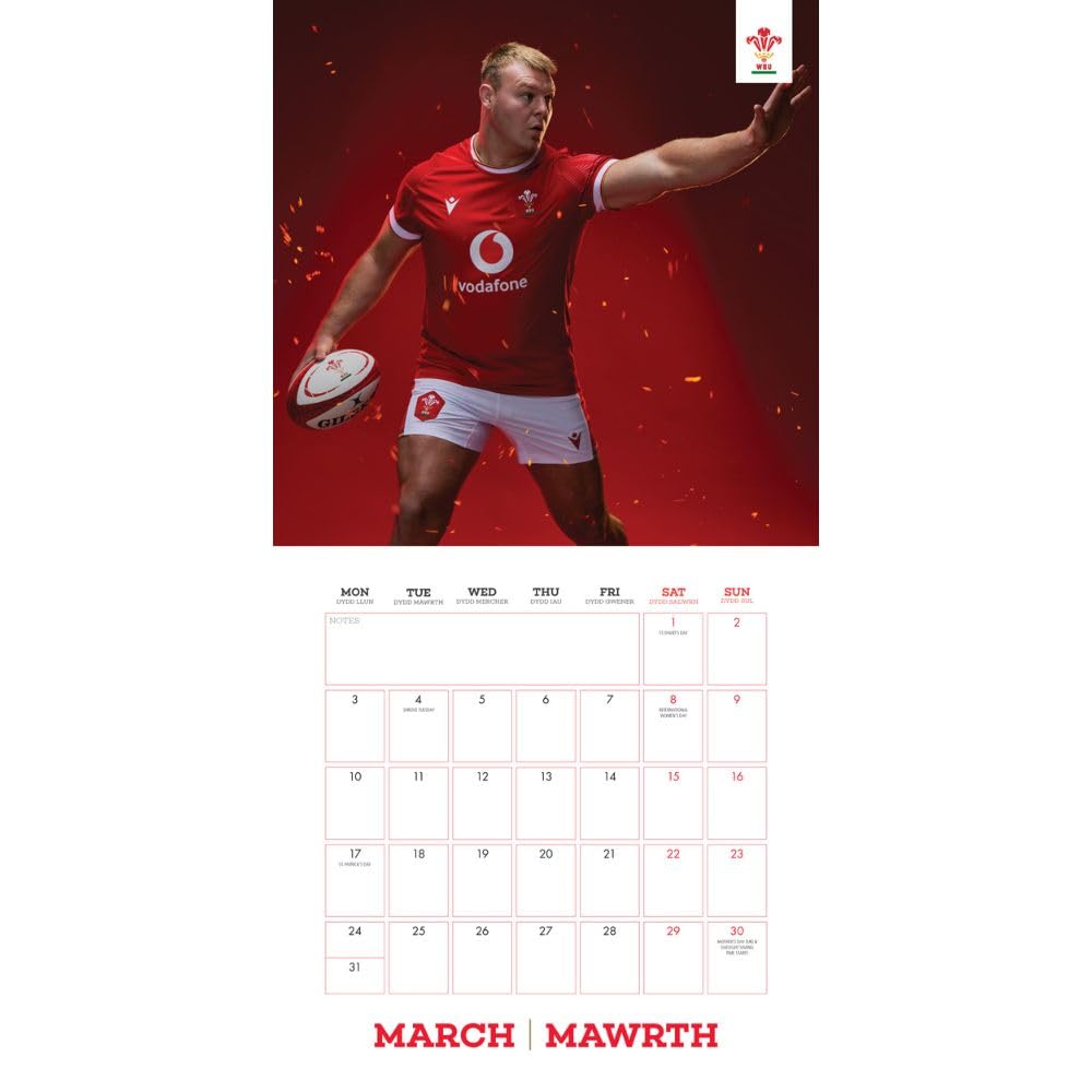 Official Wales RU Square Calendar 2025