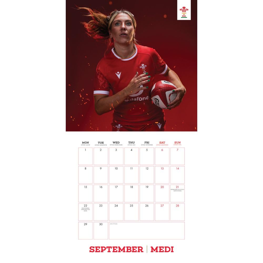 Official Wales RU Square Calendar 2025