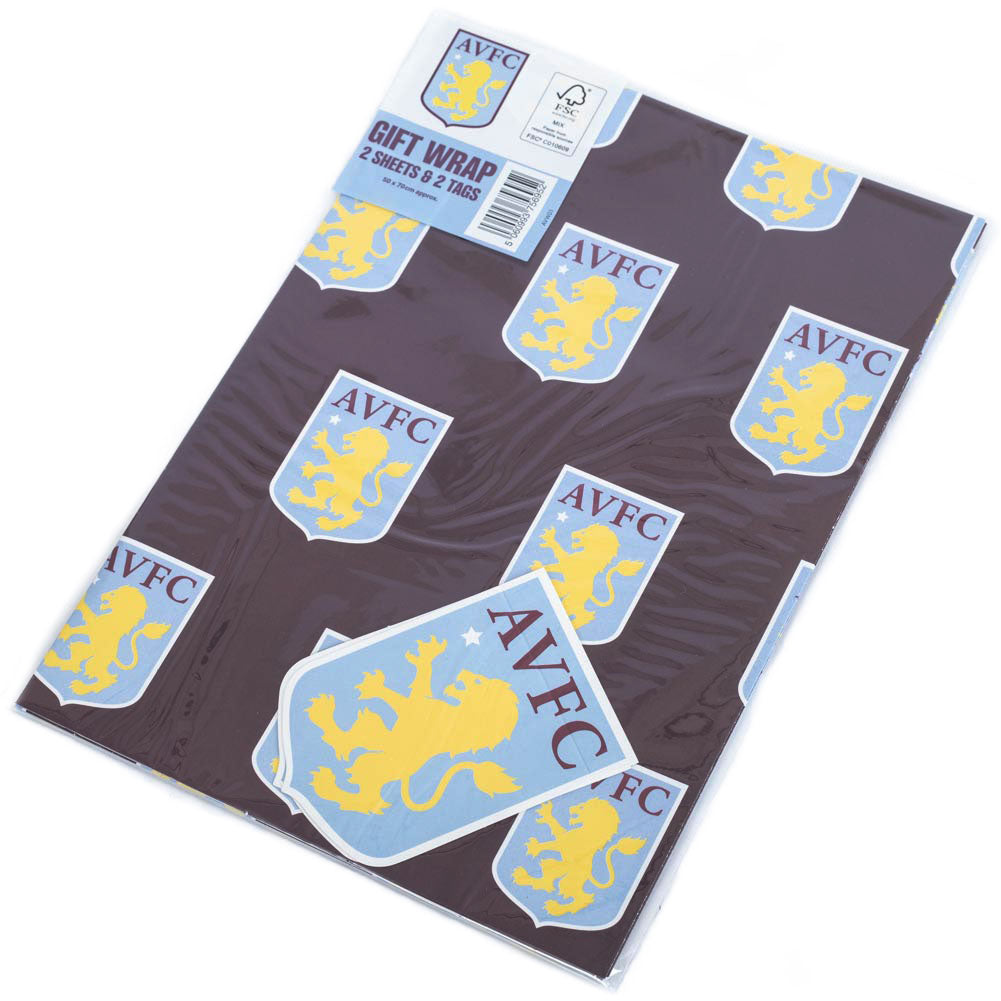 Official Aston Villa FC Text Gift Wrap