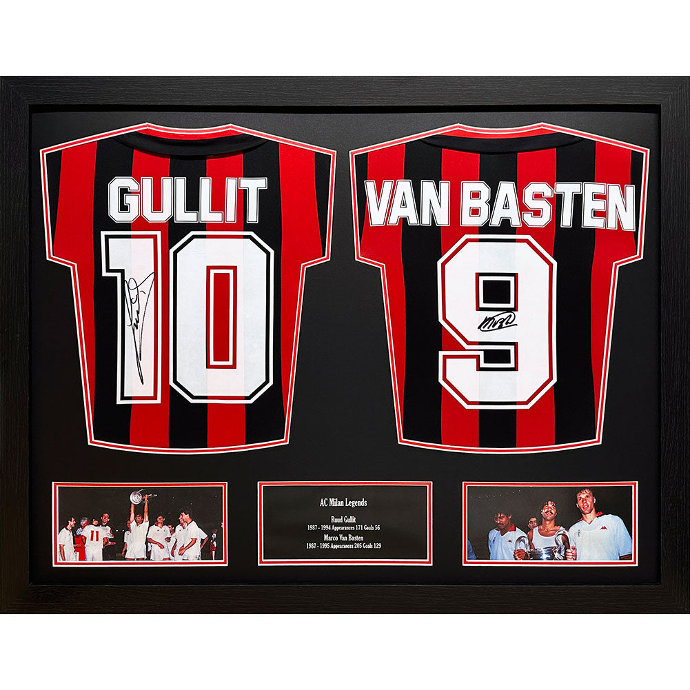 Official AC Milan 1988 Gullit & Van Basten Signed Shirts (Dual Framed)