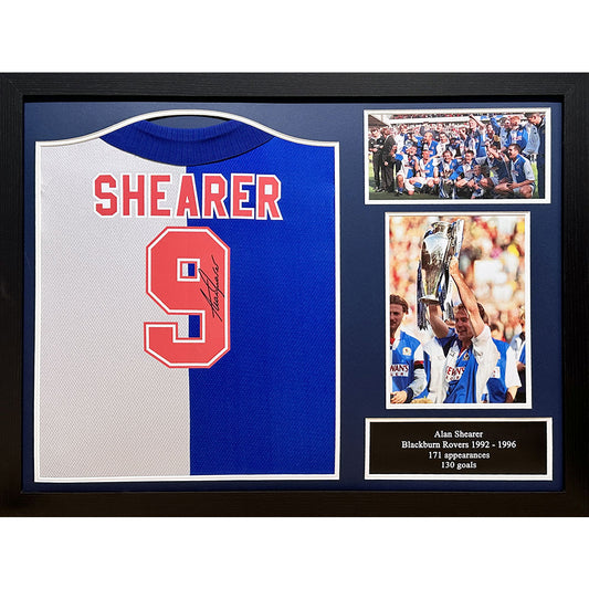 Official Blackburn Rovers FC Shearer Signed Shirt (Framed)