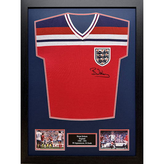 Official England FA 1982 Robson Signed Shirt (Framed)