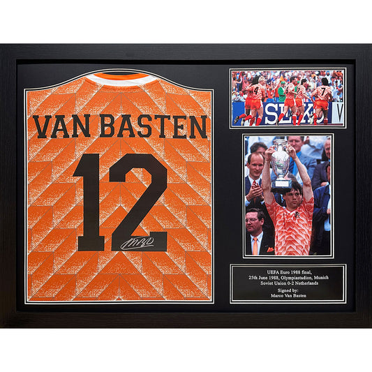 Official Netherlands Van Basten Retro Signed Shirt (Framed)