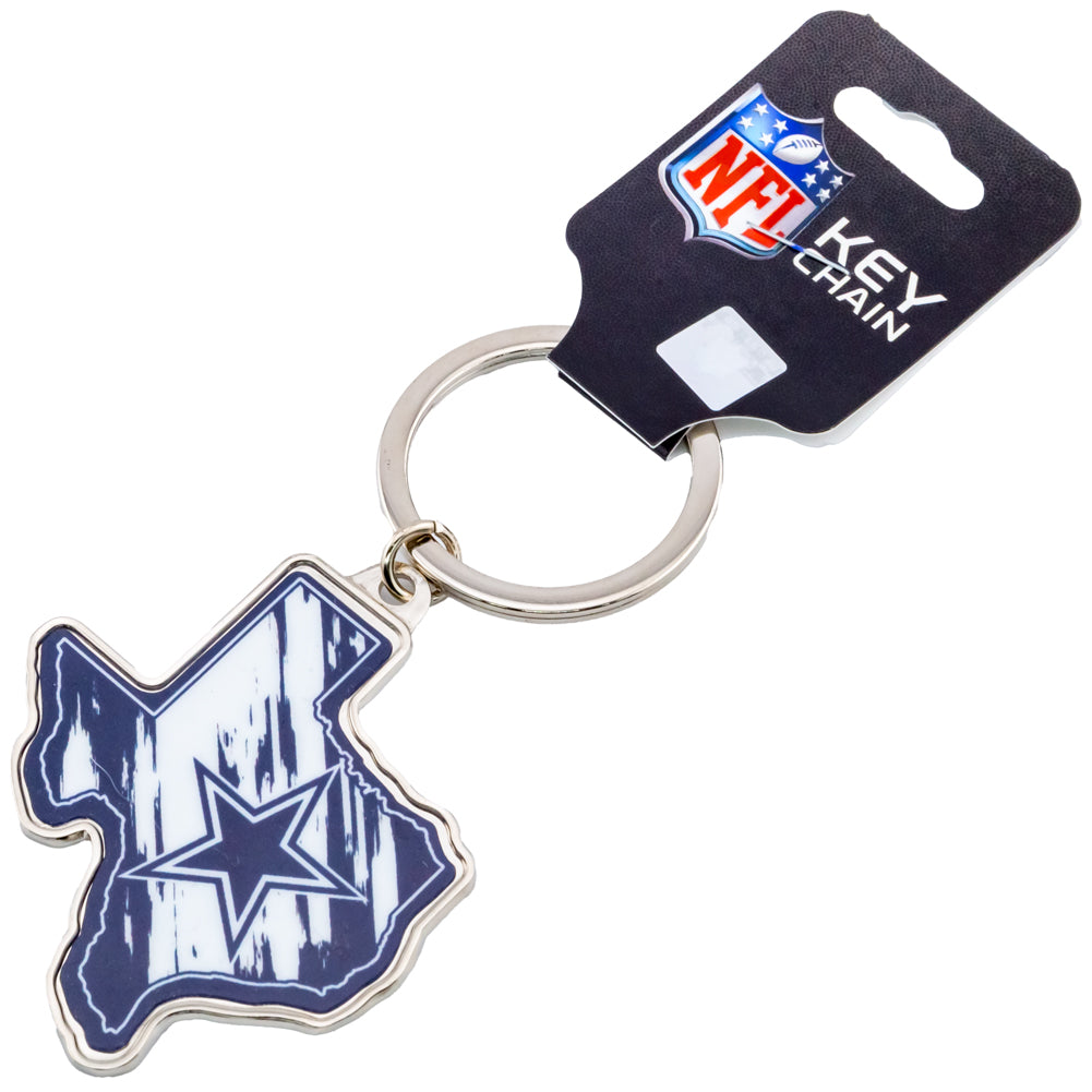 Official Dallas Cowboys State Shape Keyring