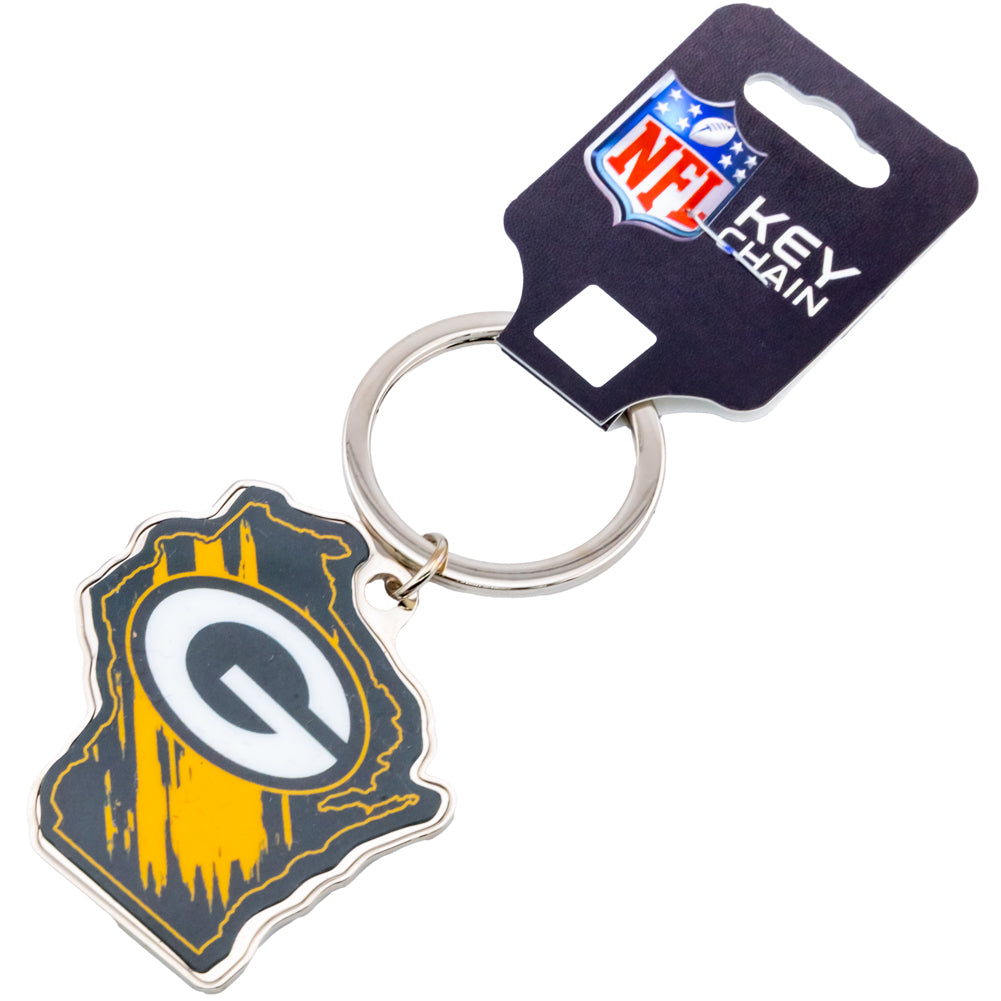 Official Green Bay Packers State Shape Keyring