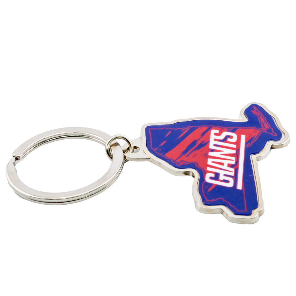 Official New York Giants State Shape Keyring