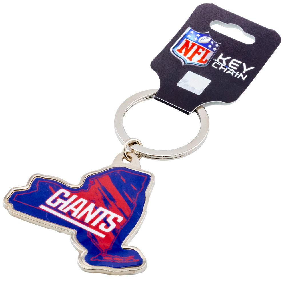 Official New York Giants State Shape Keyring