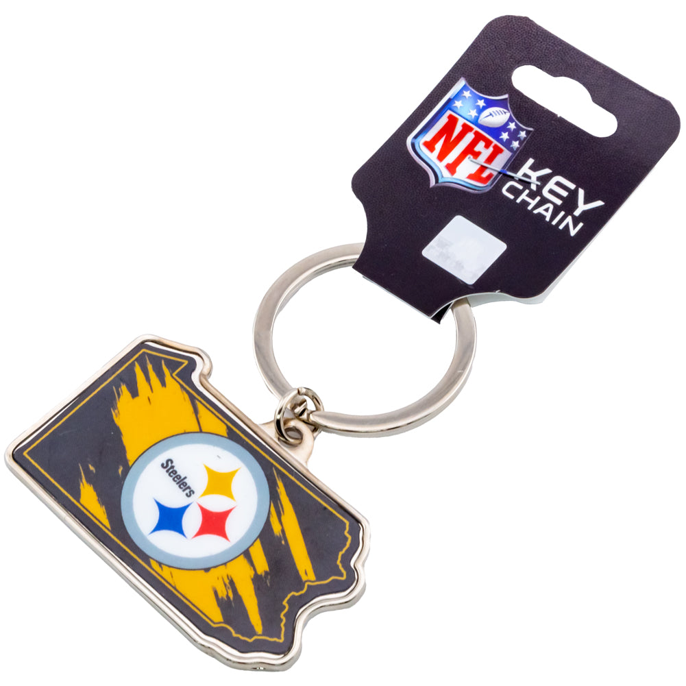 Official Pittsburgh Steelers State Shape Keyring