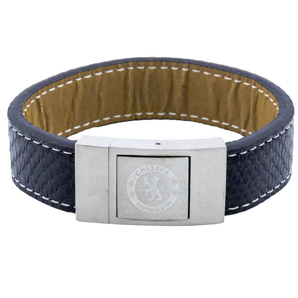 Official Chelsea FC Stitched Leather Bracelet