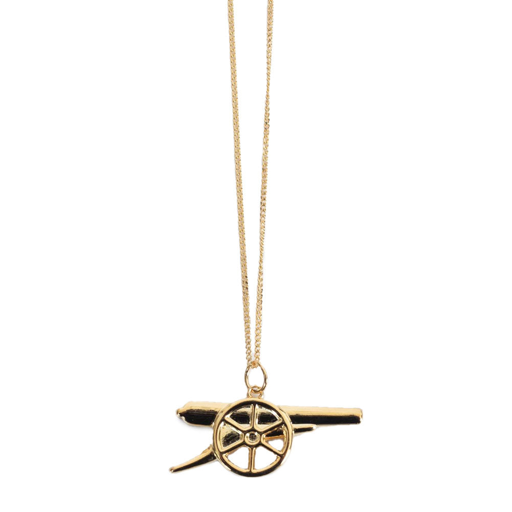 Official Arsenal FC 18ct Gold Plated on Silver Cannon Pendant & Chain