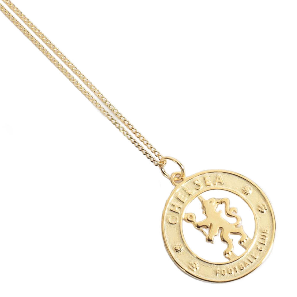 Official Chelsea FC 18ct Gold Plated on Silver Pendant & Chain