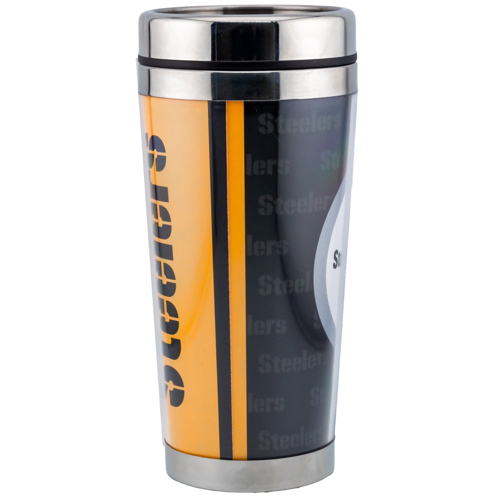 Official Pittsburgh Steelers Full Wrap Travel Mug