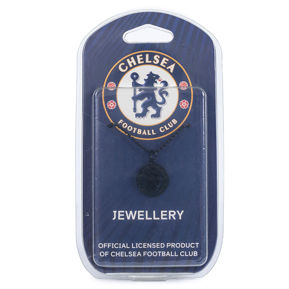 Official Chelsea FC Black Plated Pendant & Chain