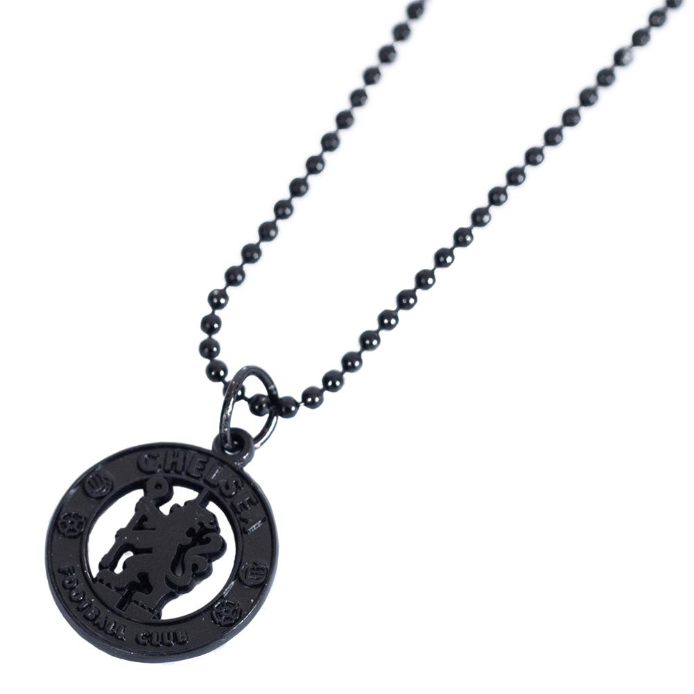 Official Chelsea FC Black Plated Pendant & Chain