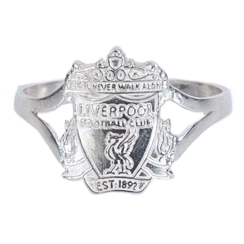 Official Liverpool FC Sterling Silver Split Shank Ring Medium